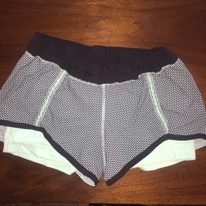 Lululemon sea foam green running shorts
